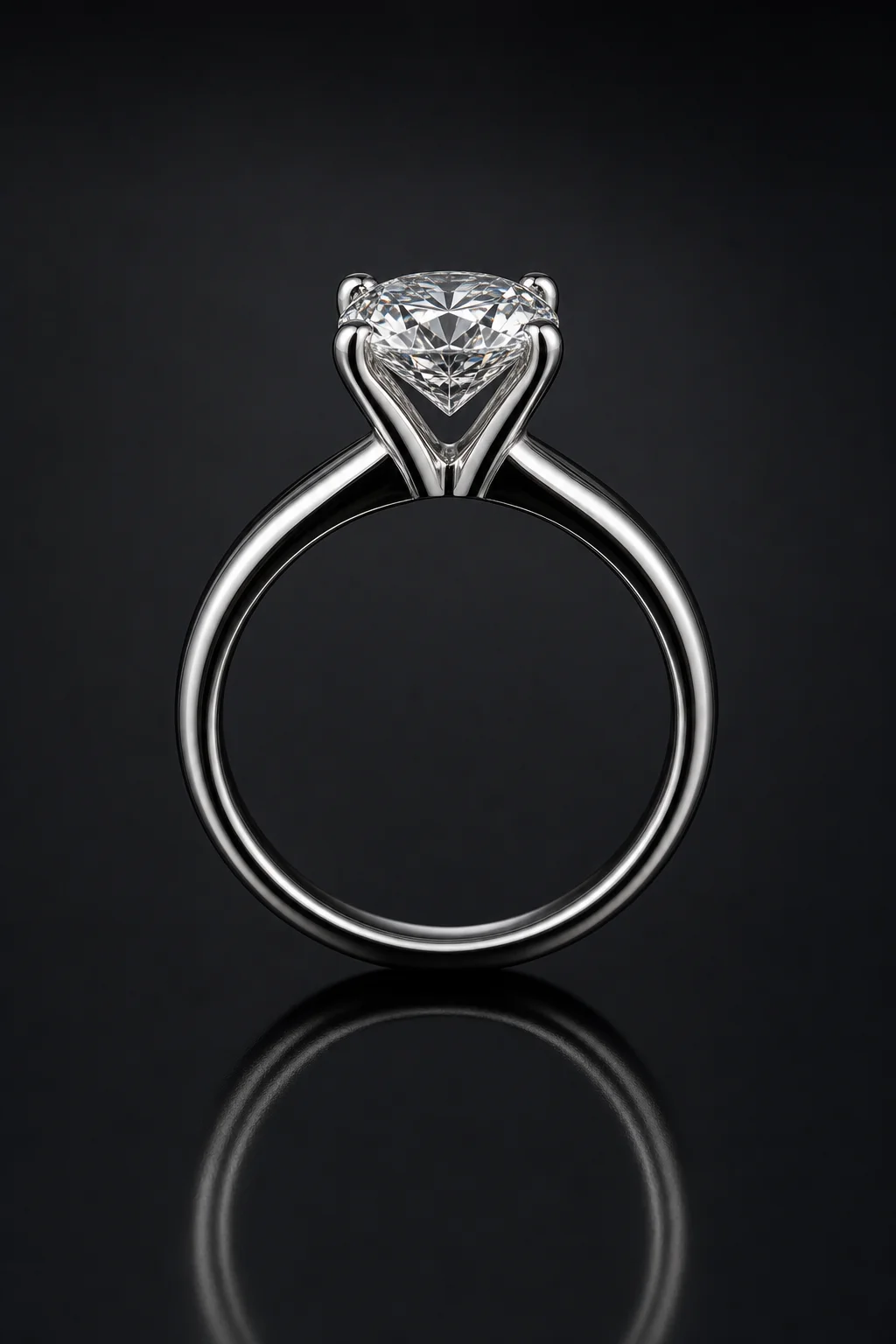 Solitario in Platino con Diamante Certificato — Platino 950‰ · Diamante certificato