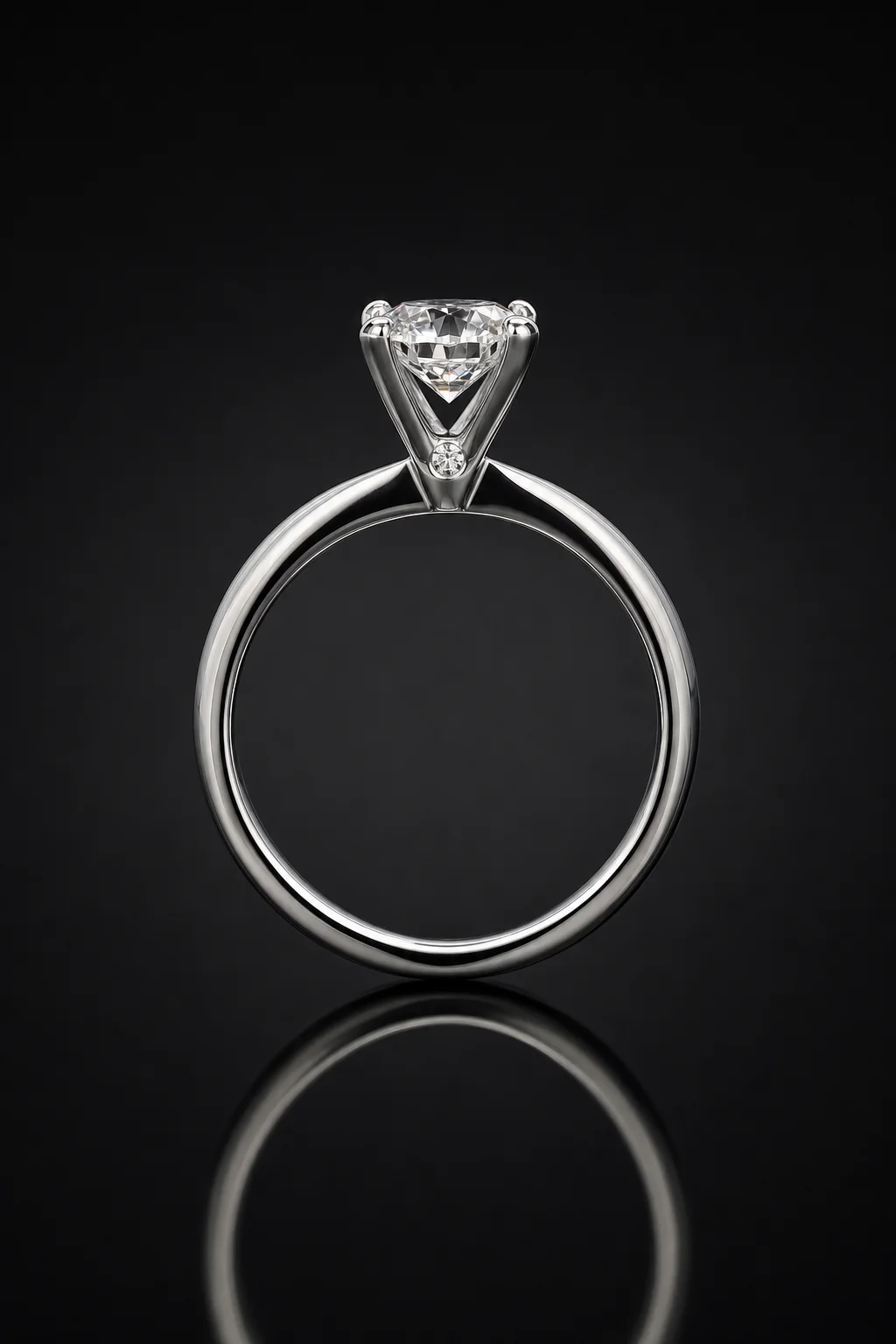 Solitario Punto Luce in Oro Bianco — Oro bianco 750‰ · Diamante
