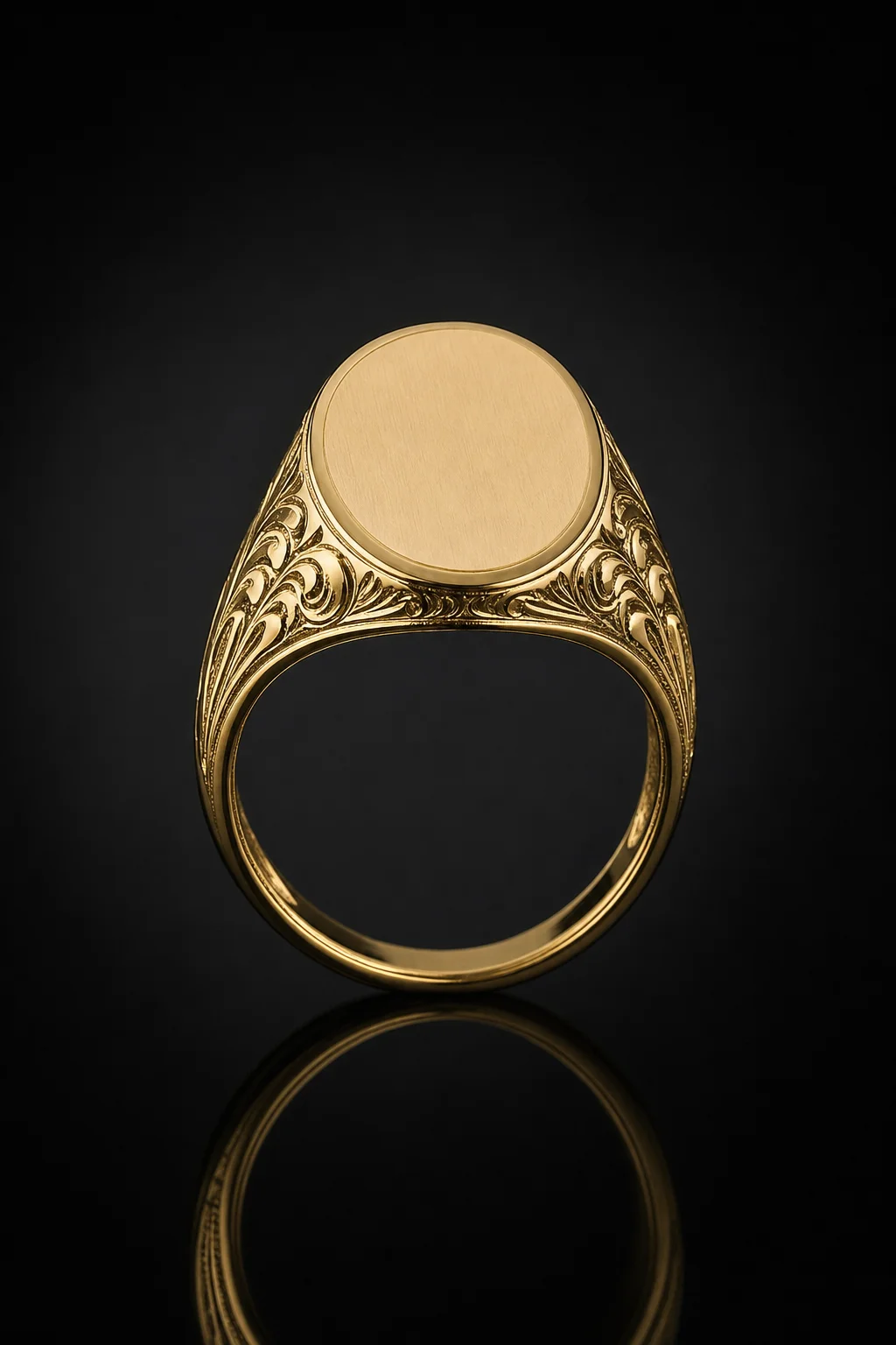 Anello Sigillo Personalizzabile con Incisione — Oro giallo 750‰