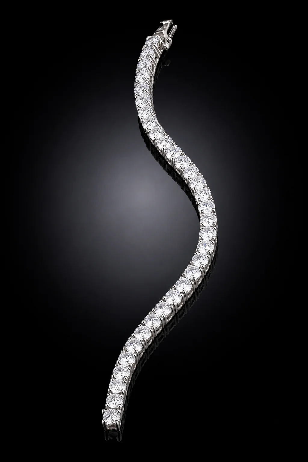 Bracciale Tennis in Oro Bianco con Diamanti — Oro bianco 750‰ · Diamanti