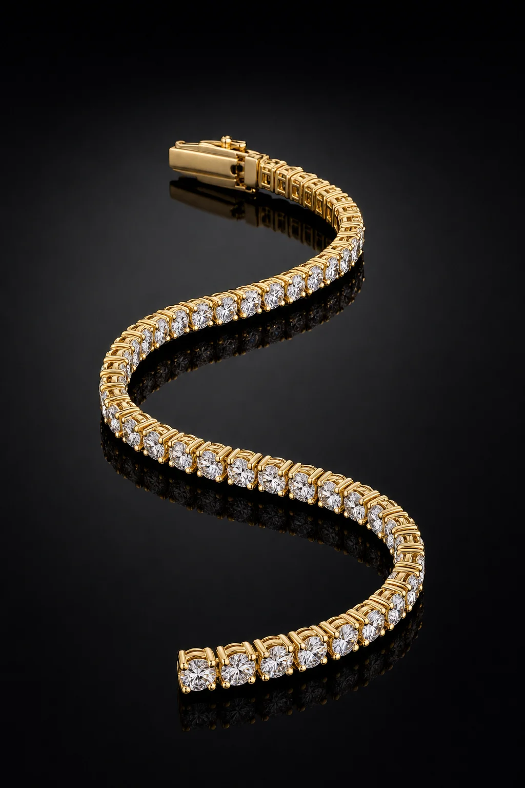 Bracciale Tennis in Oro Giallo — Oro giallo 750‰ · Diamanti