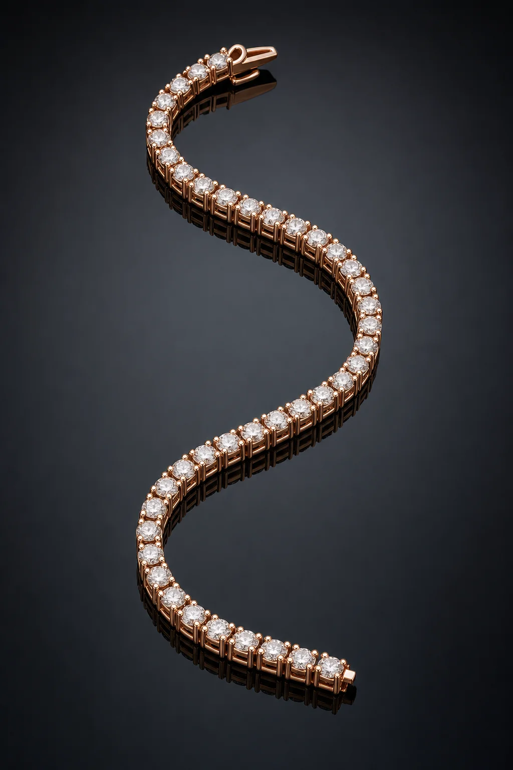 Bracciale Tennis in Oro Rosa con Diamanti — Oro rosa 750‰ · Diamanti