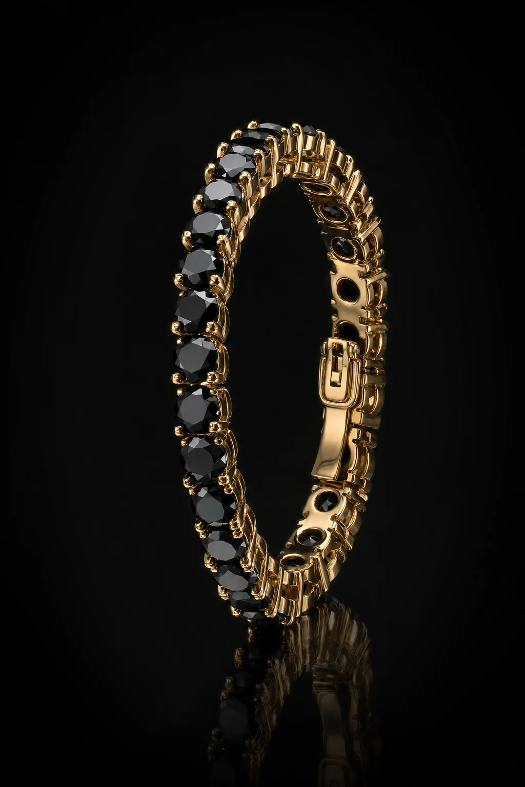 Bracciale Uomo in Oro e Diamanti Neri — Oro 750‰ · Diamanti neri