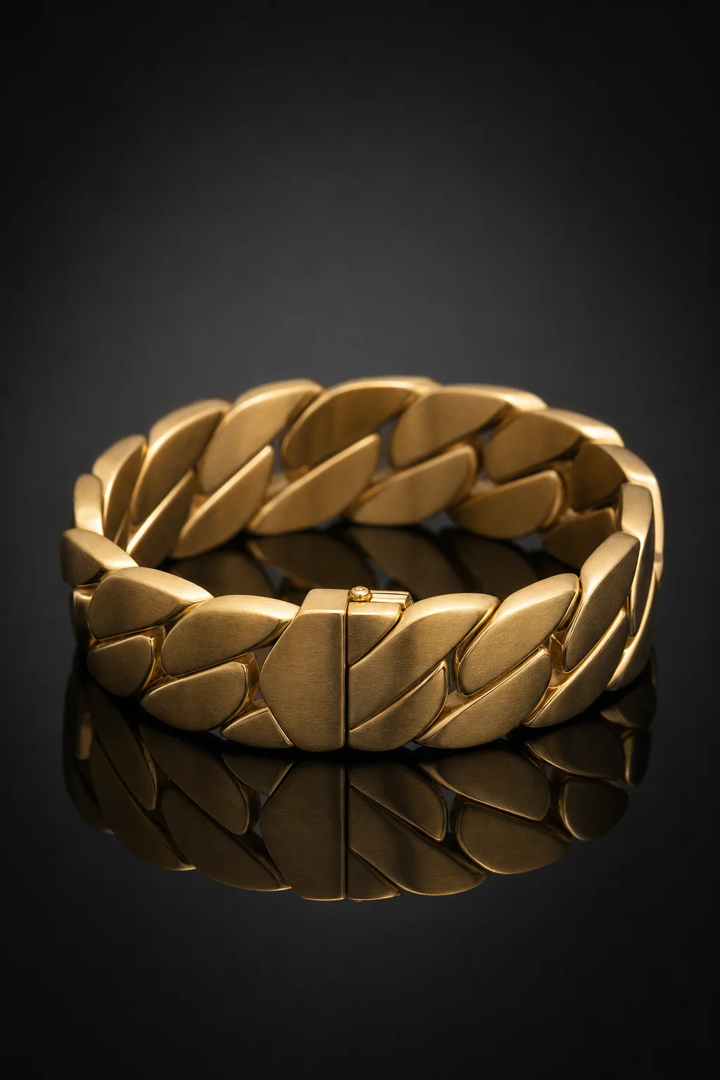 Bracciale Uomo Maglia Piatta Satinata — Oro giallo 750‰