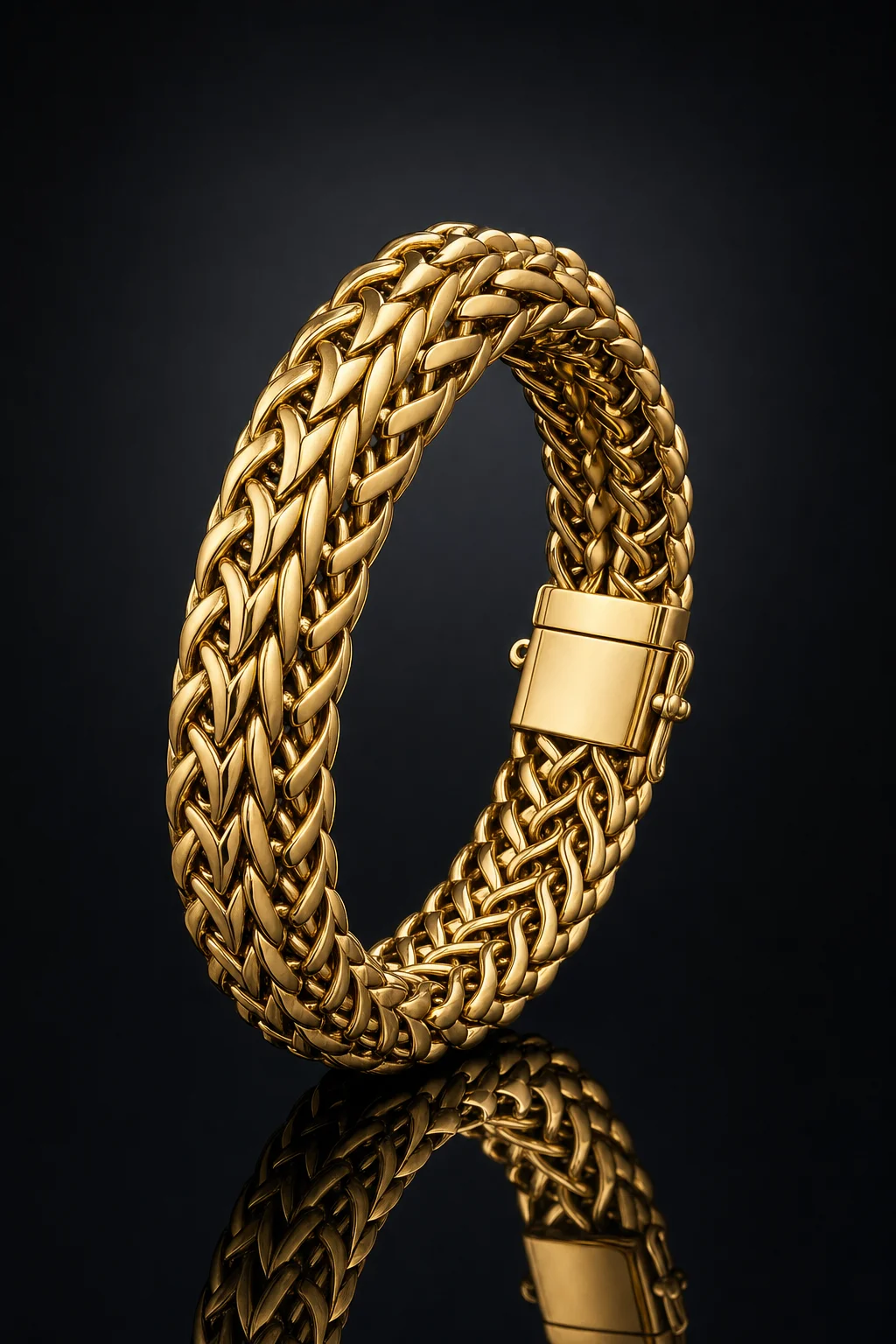 Bracciale Uomo in Oro a Maglia Piena — Oro giallo 750‰