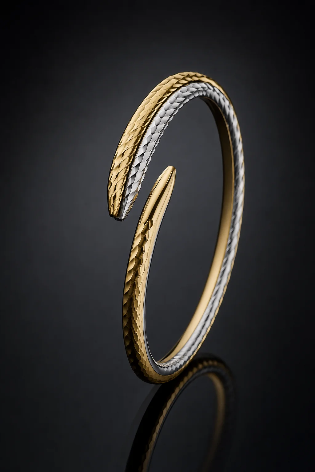 Bracciale Semirigido Bicolore — Oro giallo e bianco 750‰