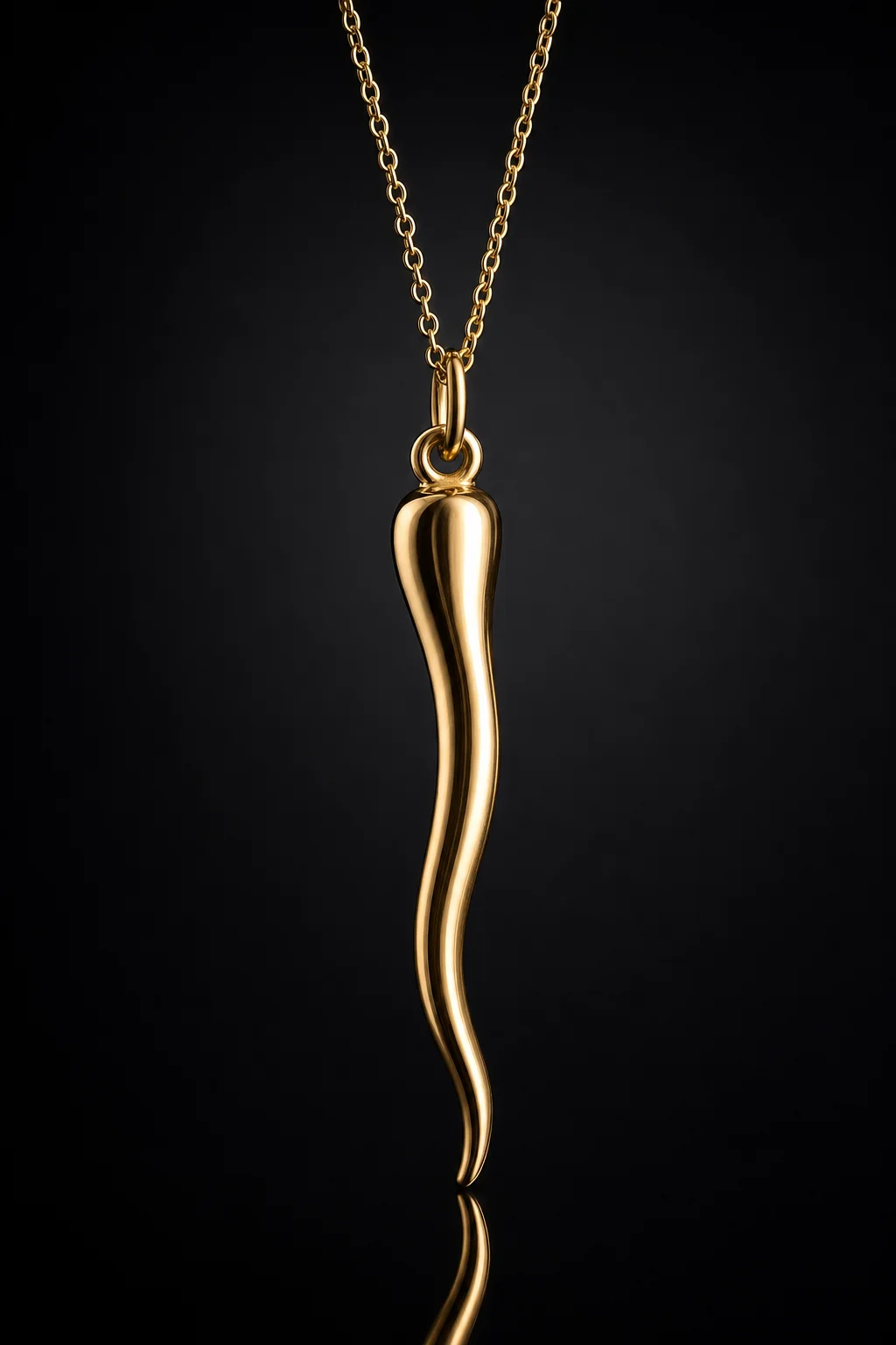 Ciondolo Corno Portafortuna — Oro giallo 750‰