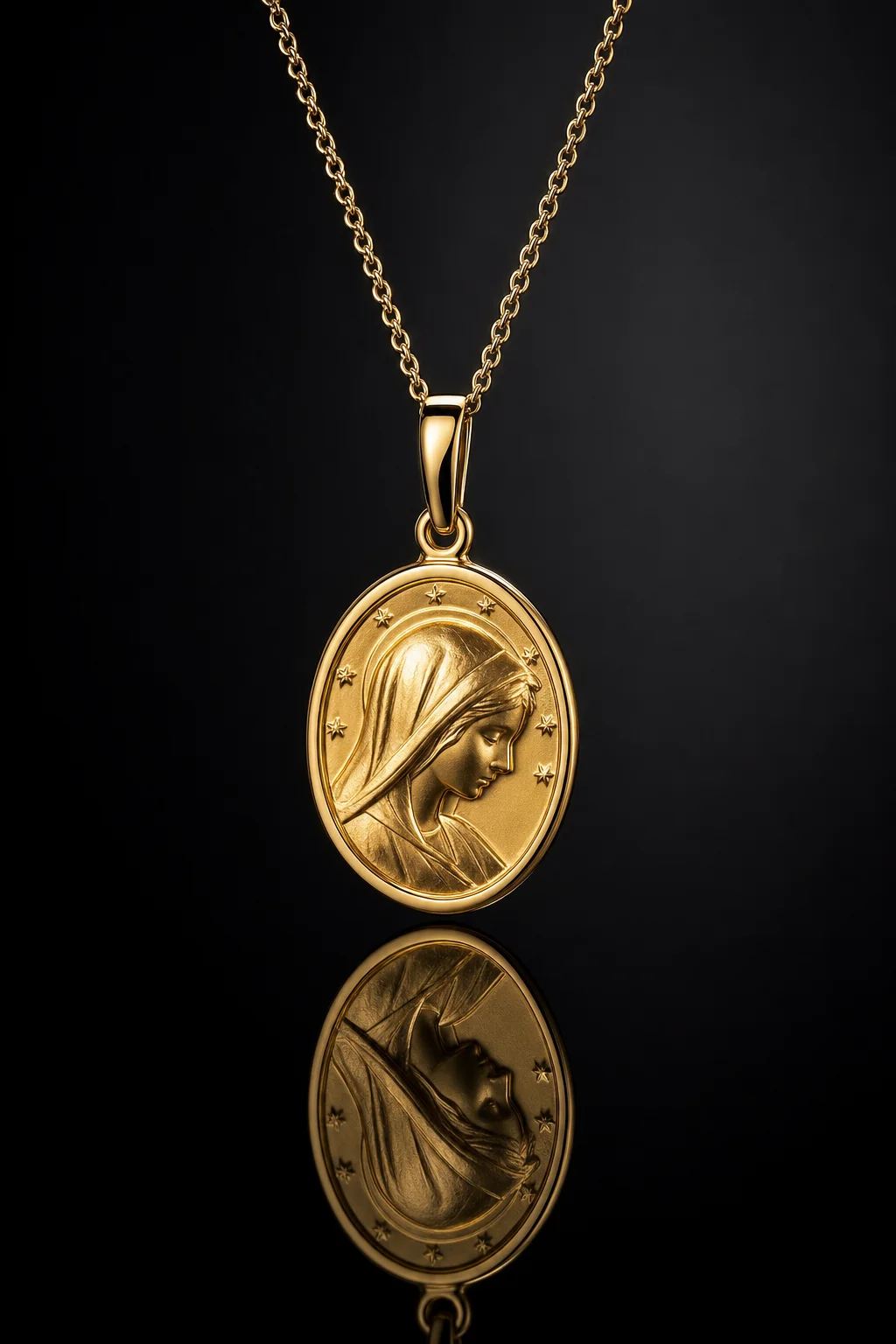Ciondolo Madonnina in Oro — Oro giallo 750‰