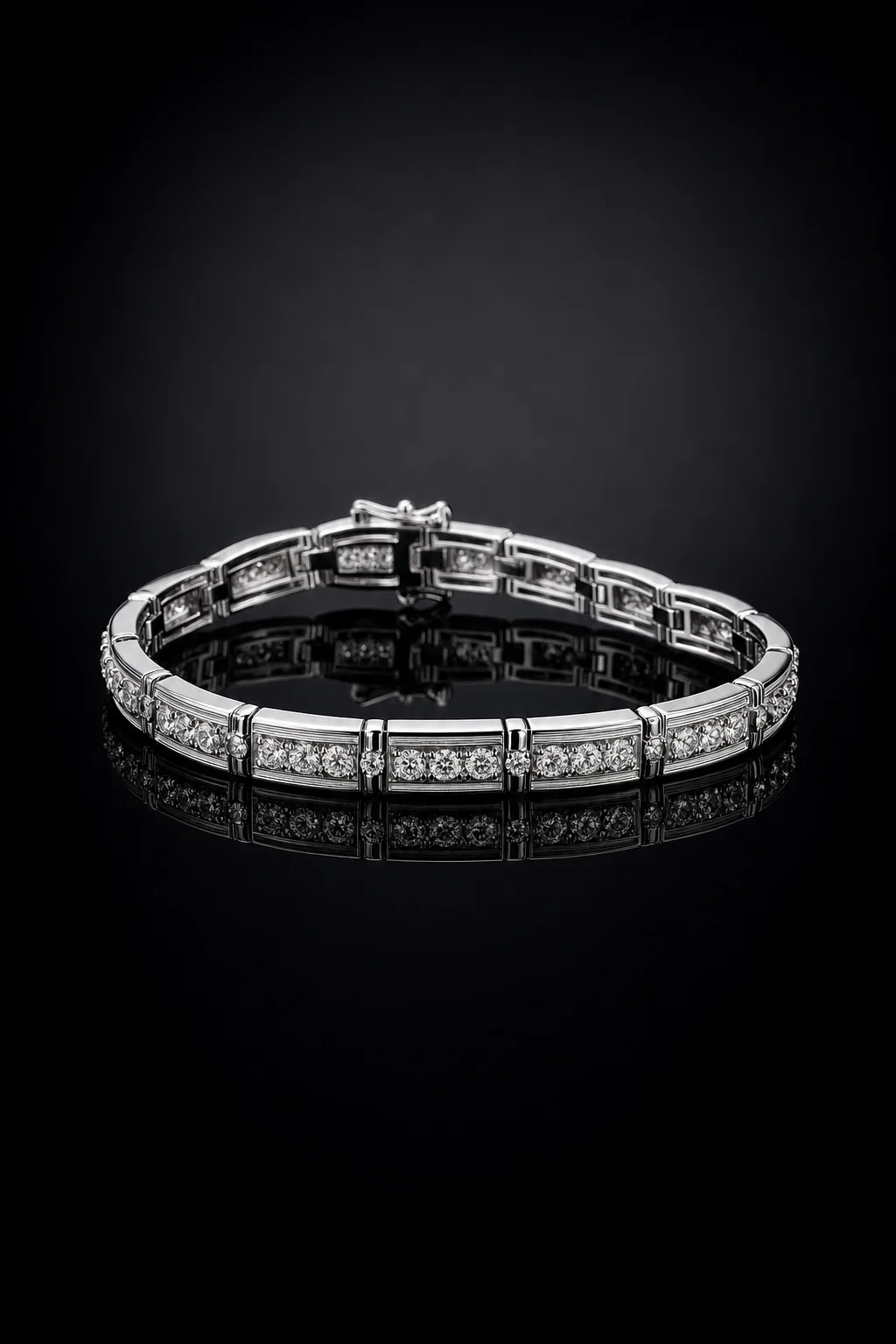 Bracciale in Oro Bianco con Diamanti — Oro bianco 750‰ · Diamanti