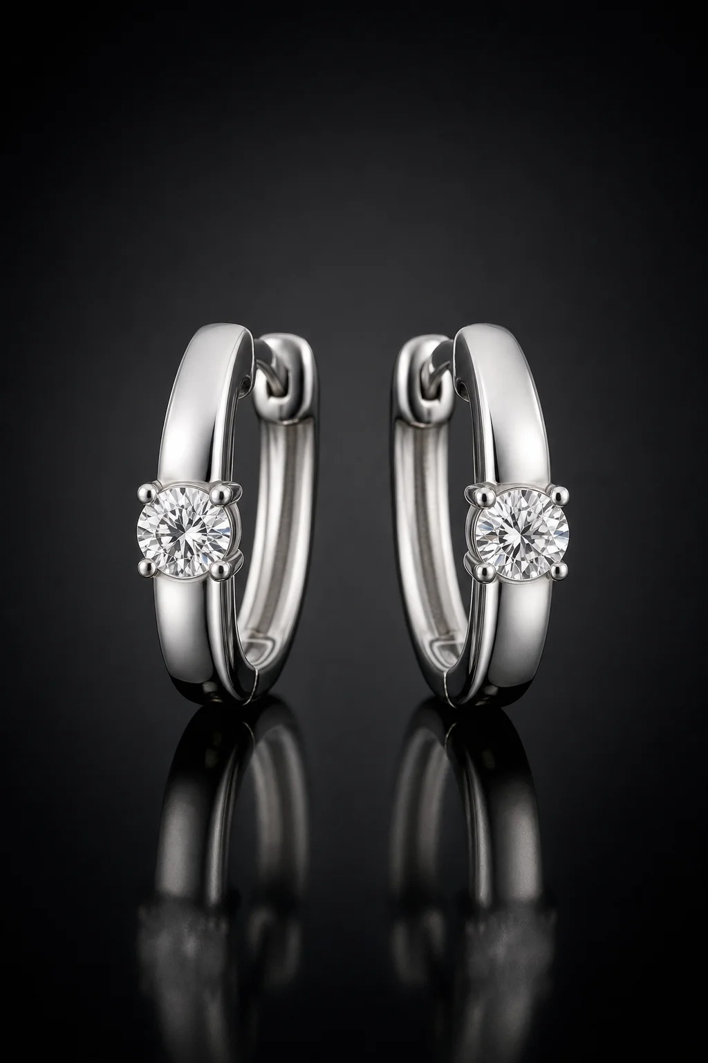 Orecchini Punto Luce in Oro Bianco — Oro bianco 750‰ · Diamanti